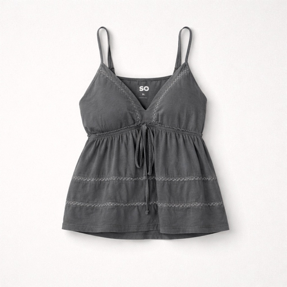 SO Charcoal V-Neck Top Junior XL